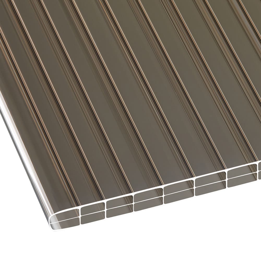 Polycarbonat Doppelstegplatten 16mm 3-Fach Struktur bronze