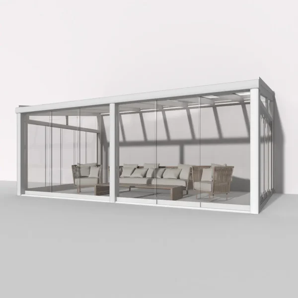 Premium Weiß Wintergarten Alu NOBELline mit 8mm VSG Glas klar/farblos 10