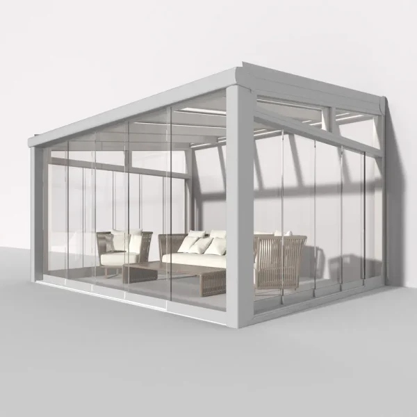 Premium Weiß Wintergarten Alu NOBELline mit 8mm VSG Glas klar/farblos 3