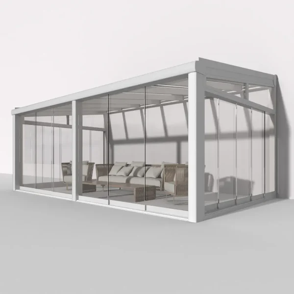 Premium Weiß Wintergarten Alu NOBELline mit 8mm VSG Glas klar/farblos 4