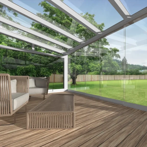 Premium Weiß Wintergarten Alu NOBELline mit 8mm VSG Glas klar/farblos 5