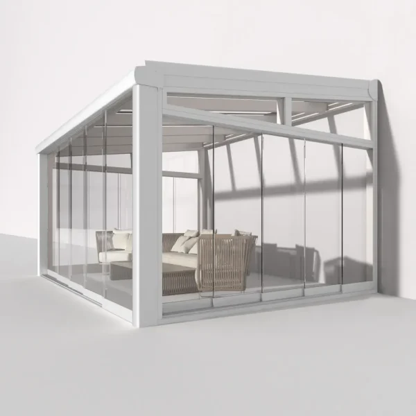 Premium Weiß Wintergarten Alu NOBELline mit 8mm VSG Glas klar/farblos 7